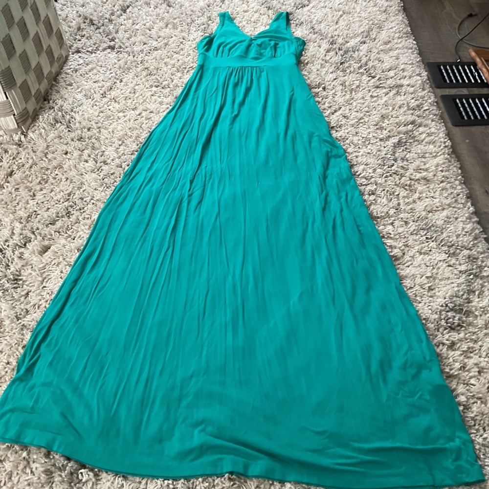 Cynthia Rowley Teal Green Sleeveless Empire‎ Waist Maxi Dress XS